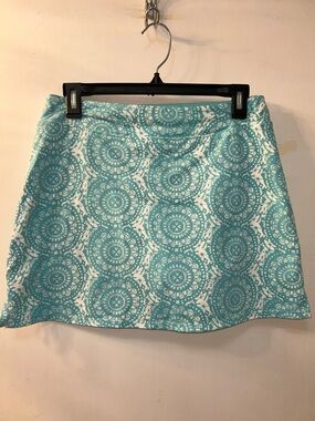 Tranquility by Colorado Clothing Lt Blue White Circular Floral Print Skorts, S